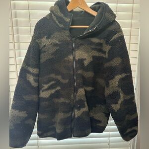 PINK reversible camo fleece jacket